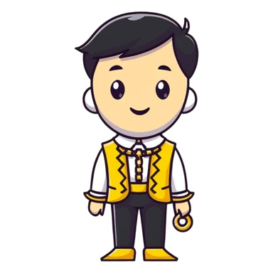 fancy dressed character with gold chain sticker