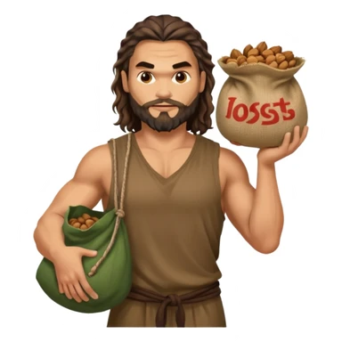 Jason mamoa holding a sack of nuts sticker