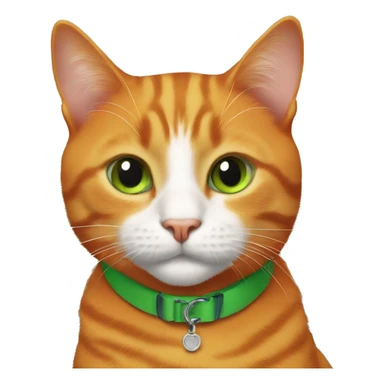 Orange cat with green collar  sticker