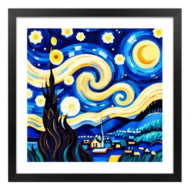 The starry night in painting frame
















 sticker