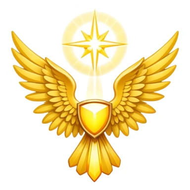 wings emblem holy light yellow sticker