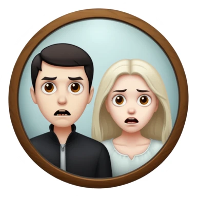 Spooky Man  in mirror behind woman sticker