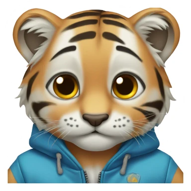 Baby Tiger wearing a blue jacket  sticker