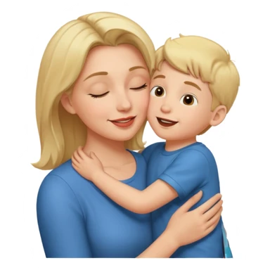 mom kiss son sticker