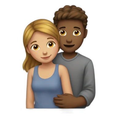 Un garçon et une fille qui se font un calin sticker