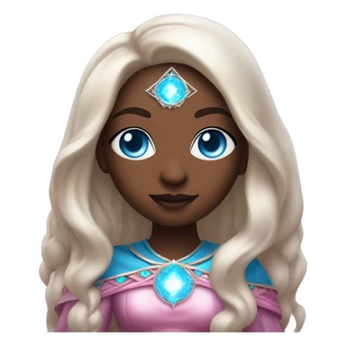 loving magical diva with pink andromedan skin long hair and blue eyes glowing third eye sticker