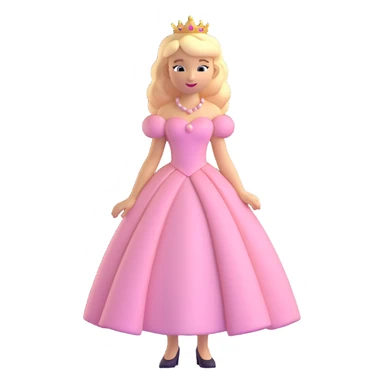 blonde Caucasian princess with voluminous light pink dress sticker