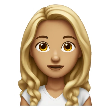 Slightly tanned girl with brown eyes and dark blonde hair sticker