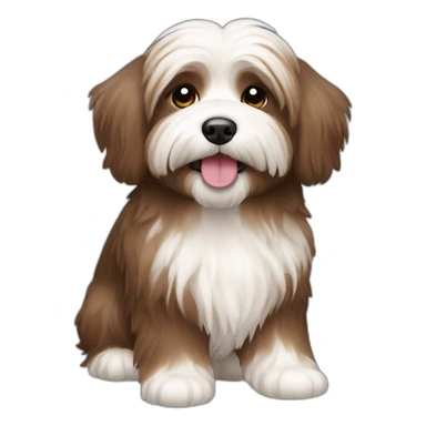 Havanese dog brown with a toy  sticker