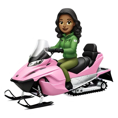 Girl sitting on pink arctic cat snowmobile  sticker