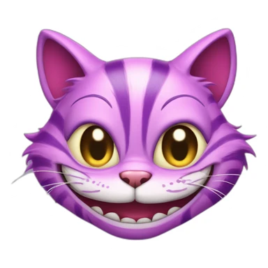 Cheshire Cat pink and purple cartoon sticker