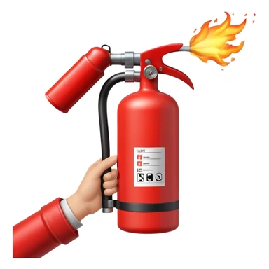 hand holding Fire extinguisher sticker