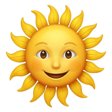 smiling sun emoji, simple and cheerful sticker