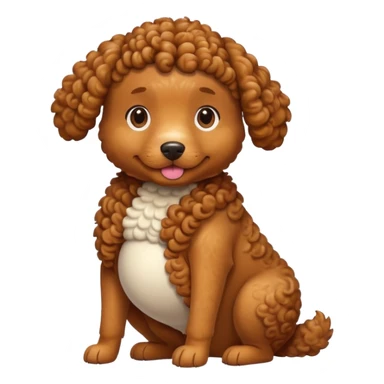 pregnant curly dog holding its belly sticker
