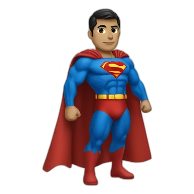 Superman wearing a costume in the Iraqi flag sticker