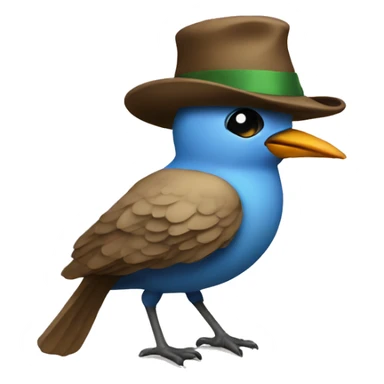 A bird wearing a hat and smoking sticker
