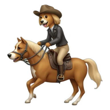Dog that riding horse sticker
