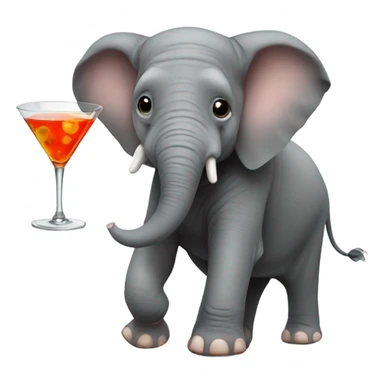 Elephant with martini sticker