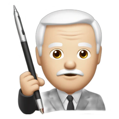 Václav Klaus steals a pen sticker