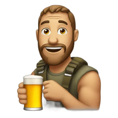 joda drinking beer sticker