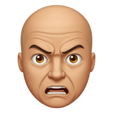 an angry bald man  sticker