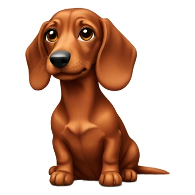 red haired dachshund sitting sticker