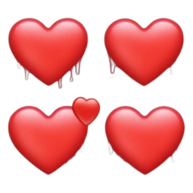 A red heart with water sticker