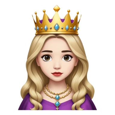Sabrina carpenter as the queen with a crown sticker