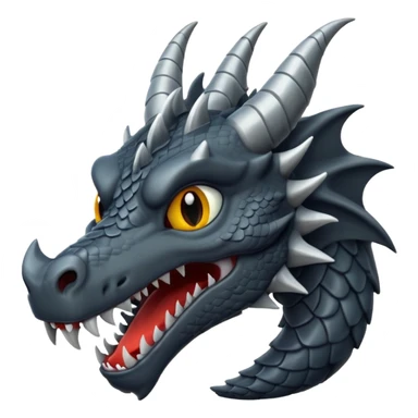a minimalistic simple dark gray head of a dragon sticker