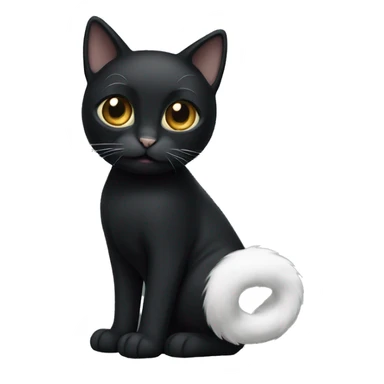 black cat with white feet sticker