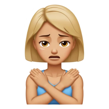 arms crossed holding neck crying mad women sticker