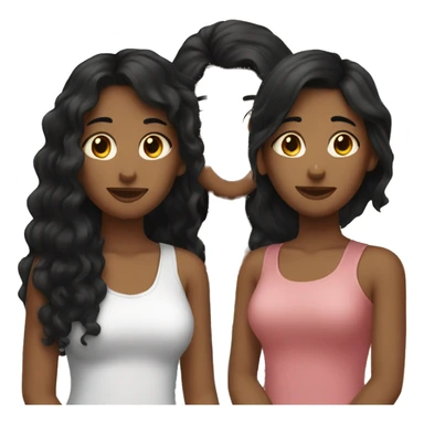 3 girl best friends with dark hair sticker