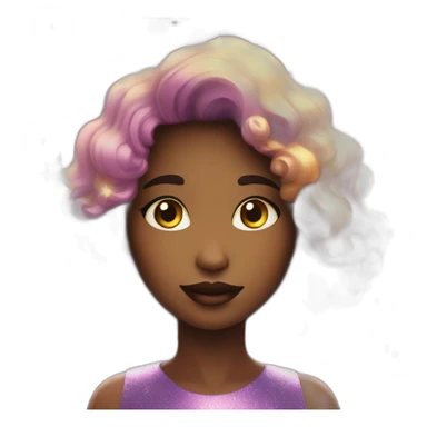 cosmic girl with sparkles sticker