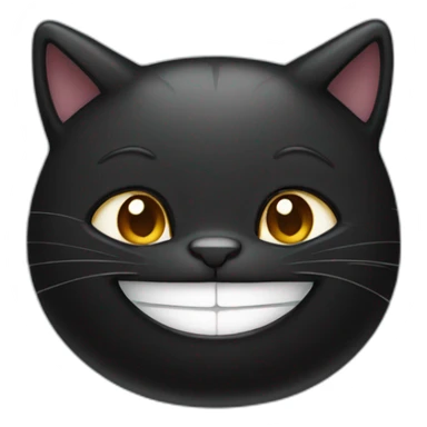 black fat cat smiling sticker