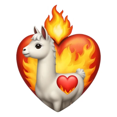 Corazón realista con llamas de fuego sticker