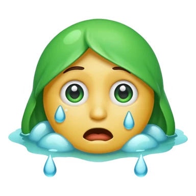 Emoji crying and throwing up sticker