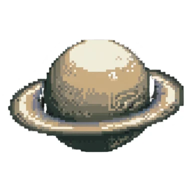 pixel Saturn planet sticker
