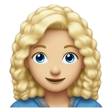 smiling blonde with blue eyes in cozy space sticker