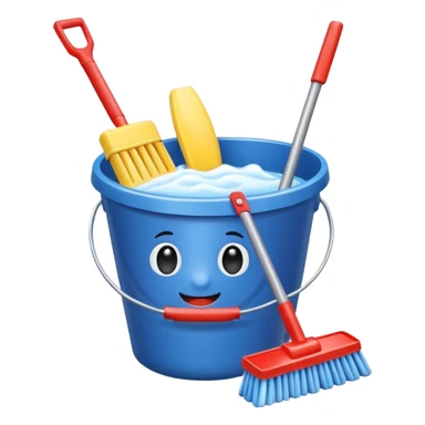 bucket filled cleaning equipments sticker