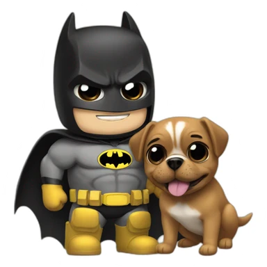 Batman playing with puggle sticker