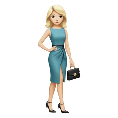 Pretty models that are blonde with high heels, chic dress sticker