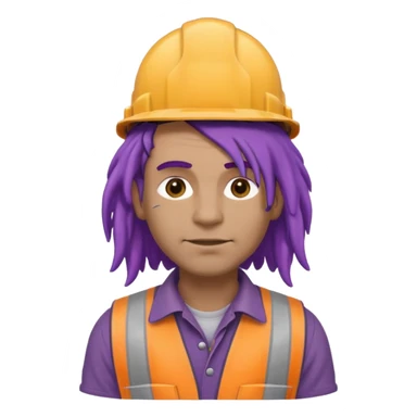 construction worker heavy dreadlocked purple haired man  sticker