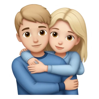 boy hugging girl from behind sticker