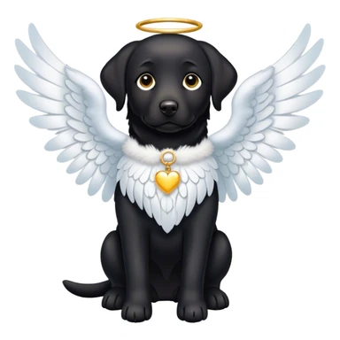 Black lab with angel wings  sticker