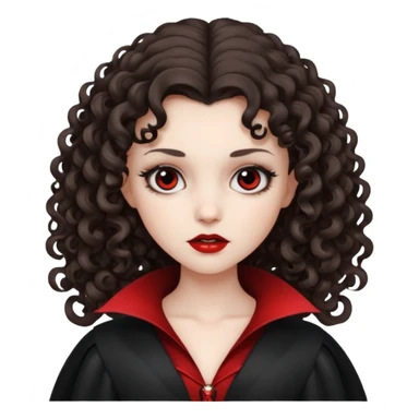 vampire brunette girl with curly, almost straight hair big black gril sticker