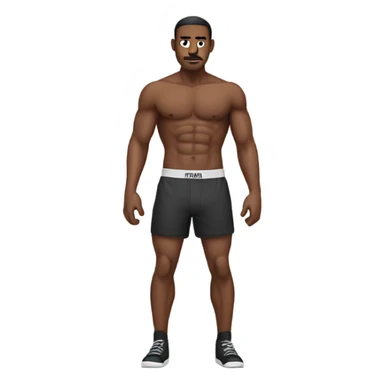 Men with abs using a boxer sticker