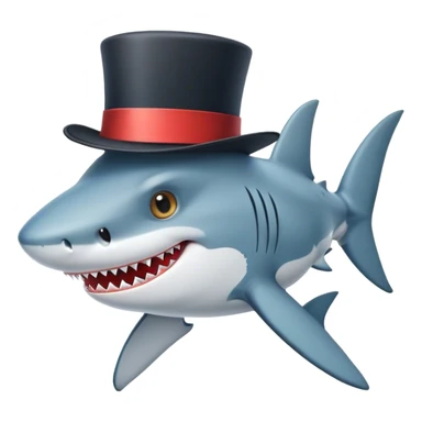 shark with top hat sticker
