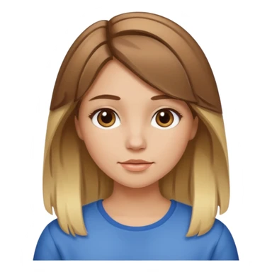 Brown haired girl with blonde chunky highlights sticker