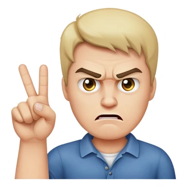 Angry face holding up the middle finger sticker