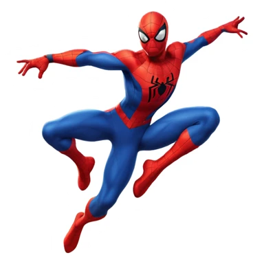 A whimsical portrait of Spiderman with a mustache, whimsical, cartoon style, detailed eyes, detailed skin, dynamic pose, city background, bright colors, 8k, high resolution, octane render. sticker
